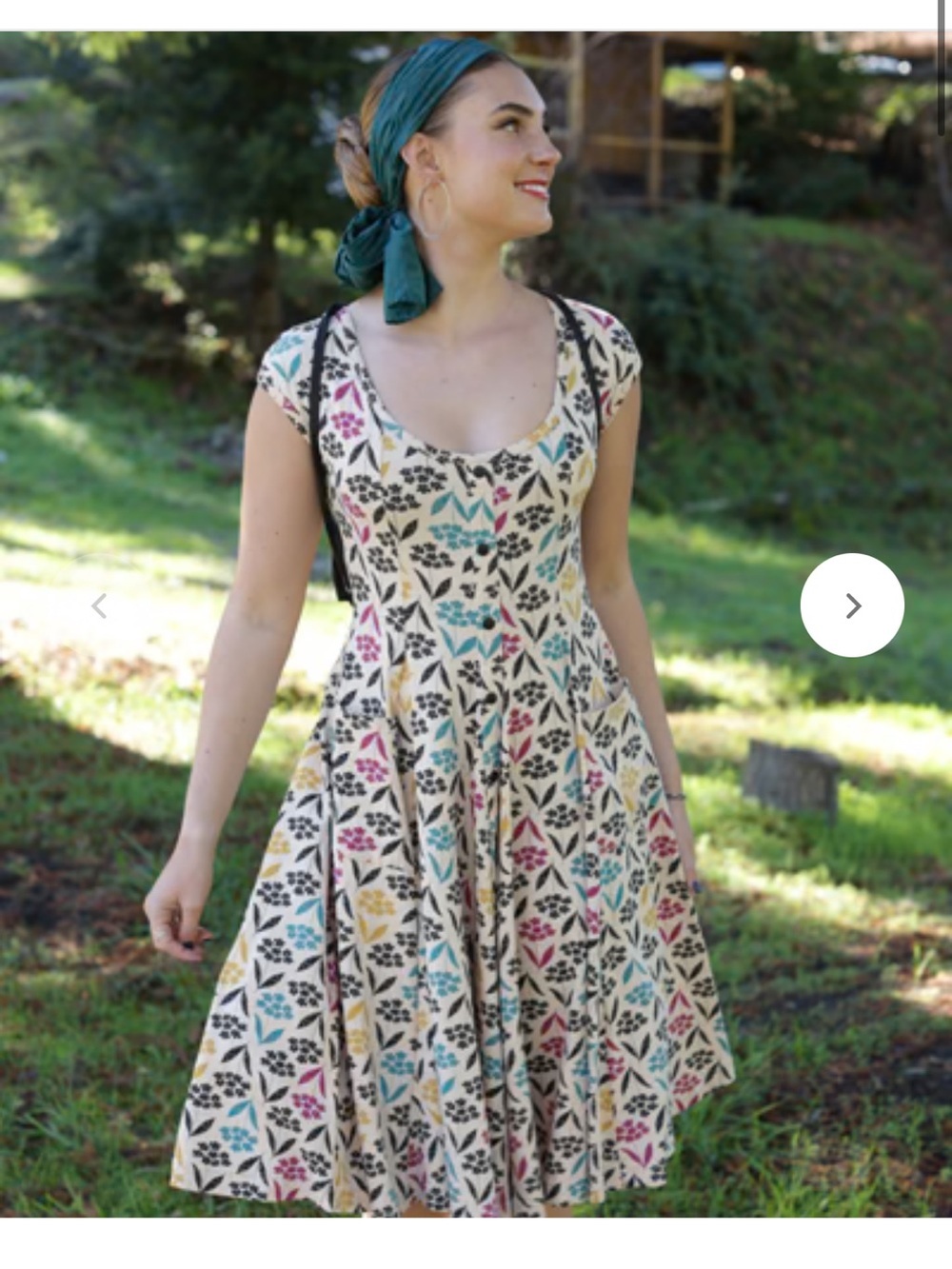 Effie’s Heart Capitola Floral Print Allium Fit & Flare Dress Women’s Small